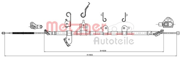 Metzger Autoteile Bremsseil Seilzug Feststellbremse 17.1570 FüR Toyota RAV 3 4WD-image