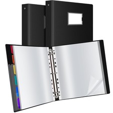 50-Pocket Binder with Plastic Sleeves for Letter/A4 Size11" x 8.5" Document B...