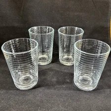Vintage Set Of 4 Pasabahce Doro Horizontal Ribbed 7 Oz Juice Glasses Turkey