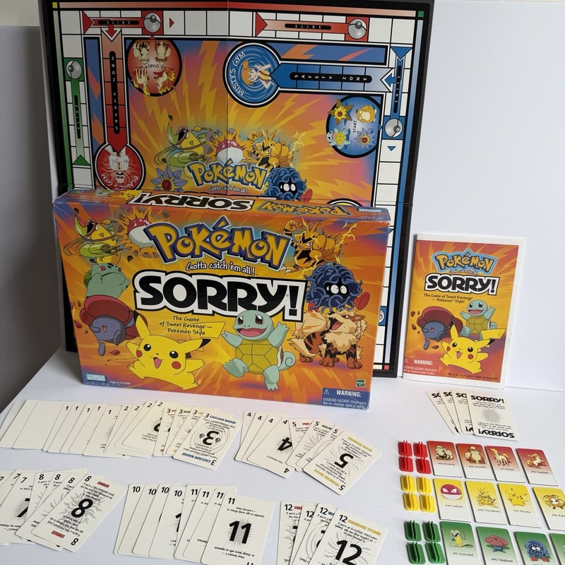 Vintage Pokémon SORRY! Board Game Parker Brothers Hasbro 2000 100% Complete
