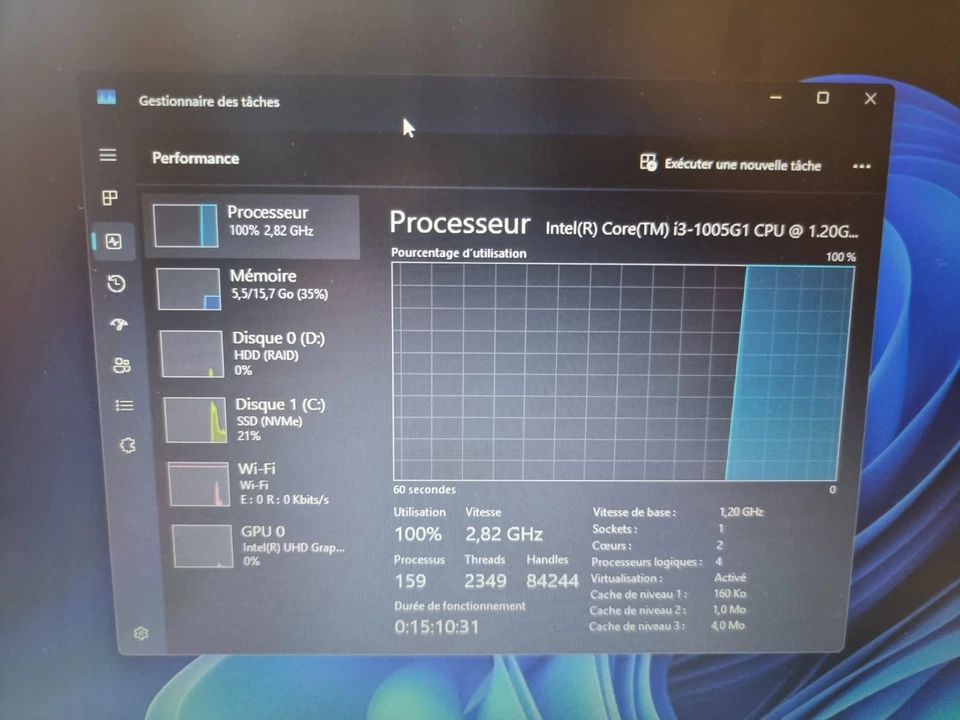 Ordinateur Portable HP - 17,3'' - Core i3 1005G1 - 16 Go - 256 Go SSD et 1 To - Photo 3/4