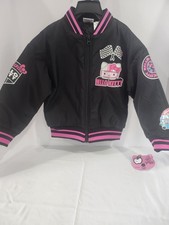 Hello kitty and friends Girls bomber jacket XS 4/5 black pink tokyo speed NWT