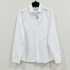 MANGO MNG  Men's White Tailored French Cotton Dress Shirt Size XL