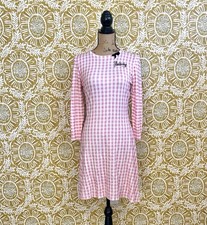 Wheels & Dollbaby The Gingham Knit Fit & Flare Sweater Mini Dress Sz S/M RARE
