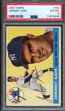BB - 1955 - Topps - #193 - Johnny Sain - PSA 6 - EX-MT