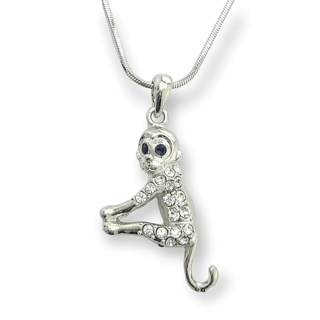 Swarovski Crystal Monkey Pendant Necklace with 18-Inch Chain