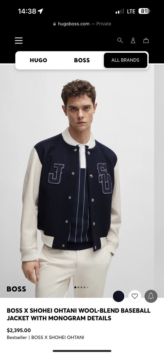 Shohei Ohtani x Hugo Boss Leather Varsity Letterman Jacket | eBay