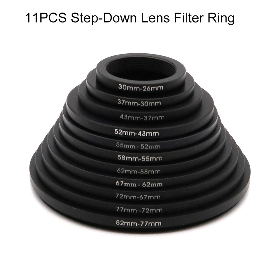 11Шт шаг вниз кольцо набор объектива фильтр кольцо 82-77 мм 77-72 мм 72-67 мм 67-62 мм - Изображение 2 из 4