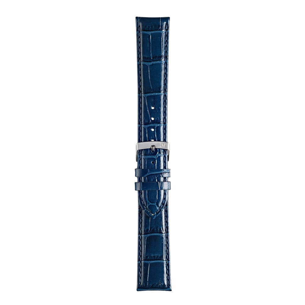 MORELLATO Samba BLUE Alligator embossed padded leather watch strap 18 mm