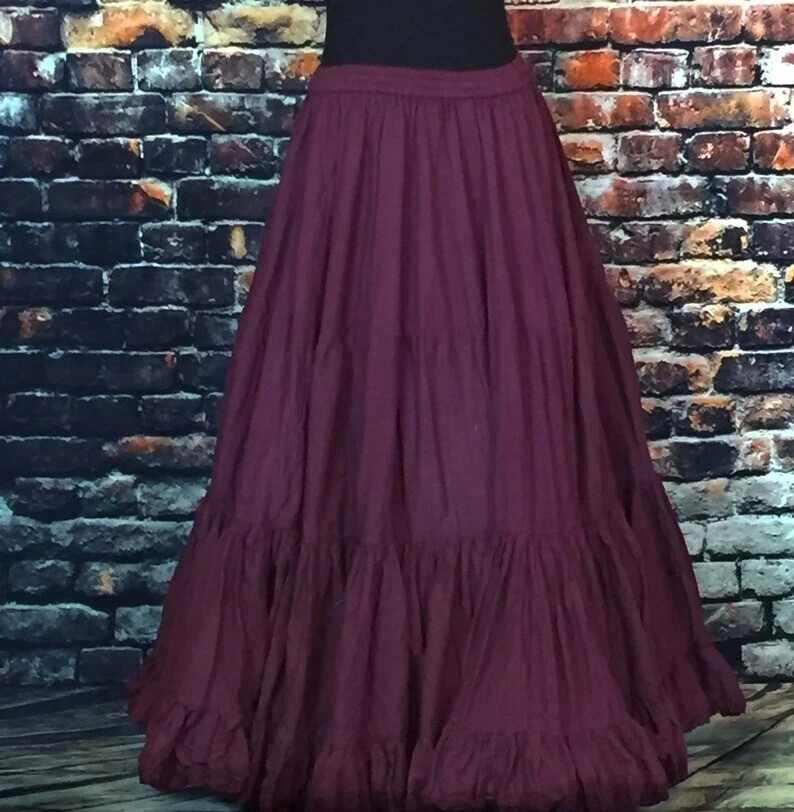 Indian Cotton Brown Frill Skirt Women's Clothing skirt Girls Party Wear skirt US