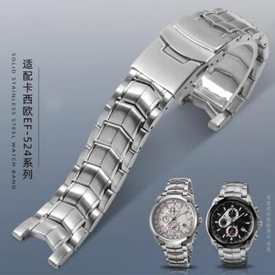 22mm Brushed Stainless Steel Watch Strap Band Bracelet for Casio Edifice Ef-524