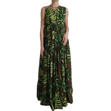 DOLCE & GABBANA Dress Green Banana Leaf Sleeveless Long Maxi IT40/US6/S 5930usd