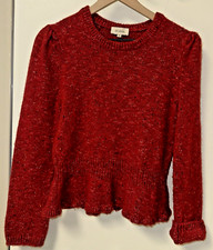 Isa Arfen Red Crewneck Wool Alpaca L/S Knit S...