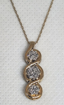 Schillernder zweifarbiger Diamant-Anhänger Sterlingsilber 1/4 kt