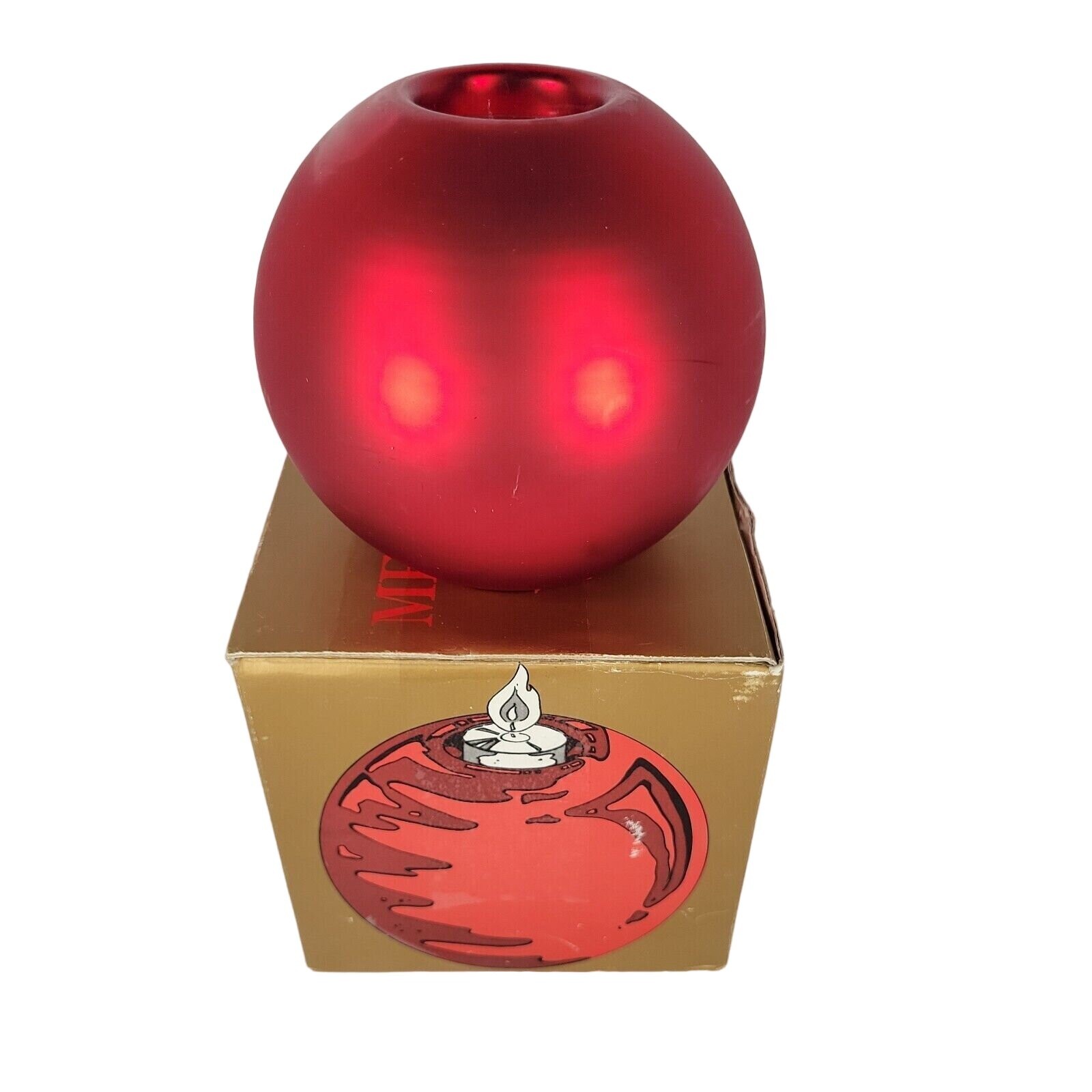 Dept 56 Votive Candle Holder Red Mercury Glass Tea Light Ornament w Box - second product detail image