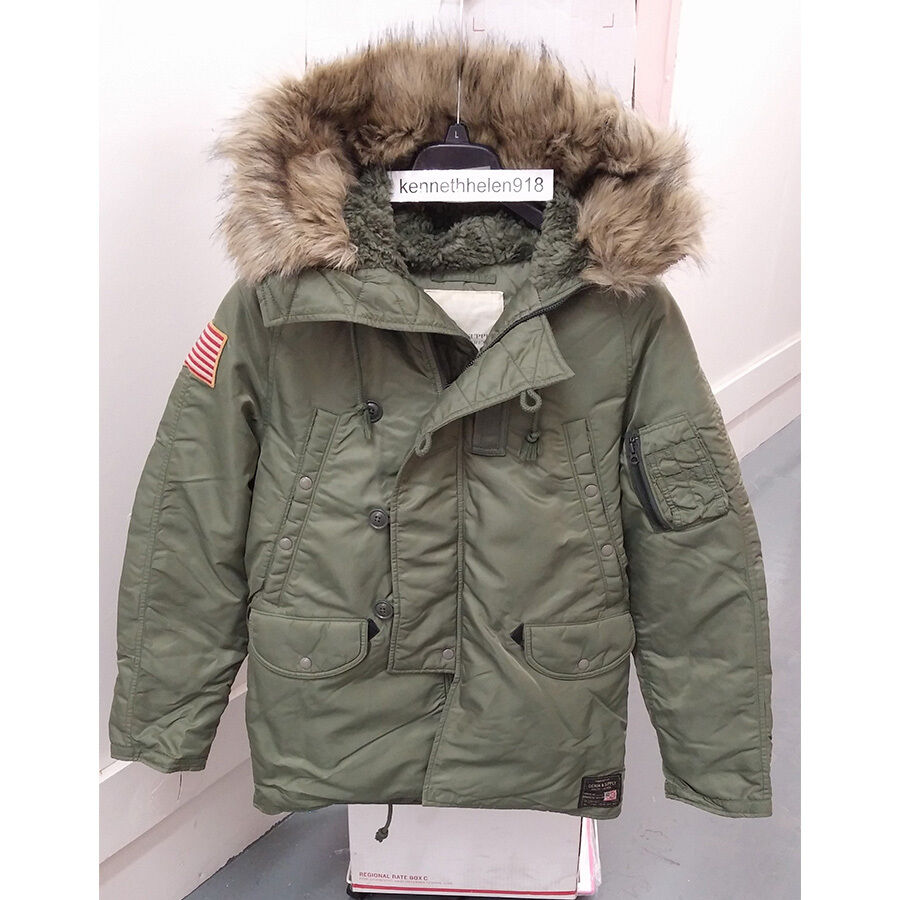 DENIM & SUPPLY RALPH LAUREN MILITARY DOWN SNORKEL JACKET TENT GREEN MENS SZ  M,L