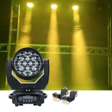 4PC 19x15W 4 in1 RGBW LED Beam Moving Head 15/23CH DMX Wash Stage Light DJ Show