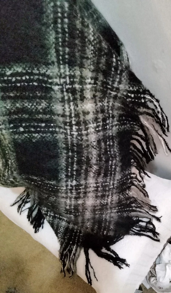 Steve Madden Mujer Blanco y Negro Tejido Manta Bufanda 80" X 27" Foto 3 de 4