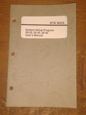 User Manual Book dtk Bios System 26-20 30 40 PC XT AT VTG compute Game etc