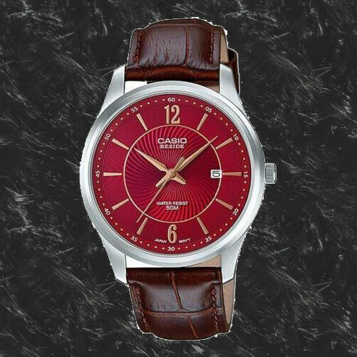 casio red dial watch