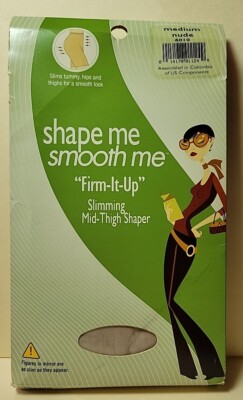 Shape Me Smooth Me ''Firm It Up'' Mid-Thigh Shaper Size Medium Nude New 