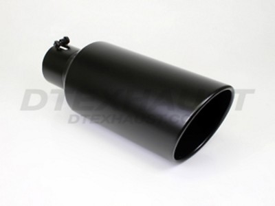 BQ9-407018RBK BOLT ON ROLL BLACK POWDER COAT EXHAUST TIP 4'' INLET 7'' OUT 18'' L