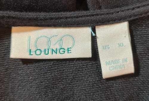 LOGO Lounge Women Romper Jumpsuit Size XL Black Crew Nek Wide Leg Sleeveless 34P - Picture 4 of 5