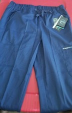 NWT Blue navy WonderWink WonderTECH Women's Full Elastic Straight Leg Pant sz S