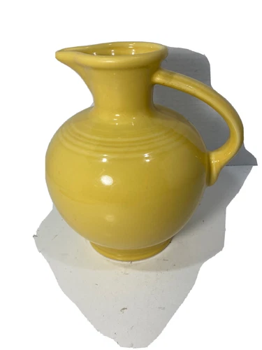 Vintage Fiesta Ware Retired Yellow 8” Carafe Pitcher With Handle-USA Made-Mint