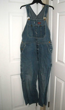 Dickies Overalls Men 38 X 30 Blue Denim Carpenter Bibs Please See The Photos