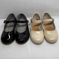 Vintage Girls Tap Shoes - 2 Pair Lot - Sizes 5D 5.5D Child Made In USA