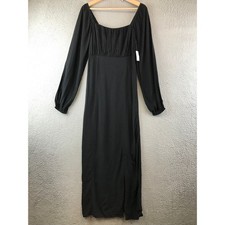 New Old Navy Long Sleeve Maxi Dress Square Neck Black size S