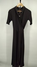 Quince Women Tencel Jersey Midi Wrap Dress Black S