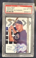 PSA 10 GEM MINT 2002 TOPPS FINEST AUTO JASON BAY #108 ROOKIE