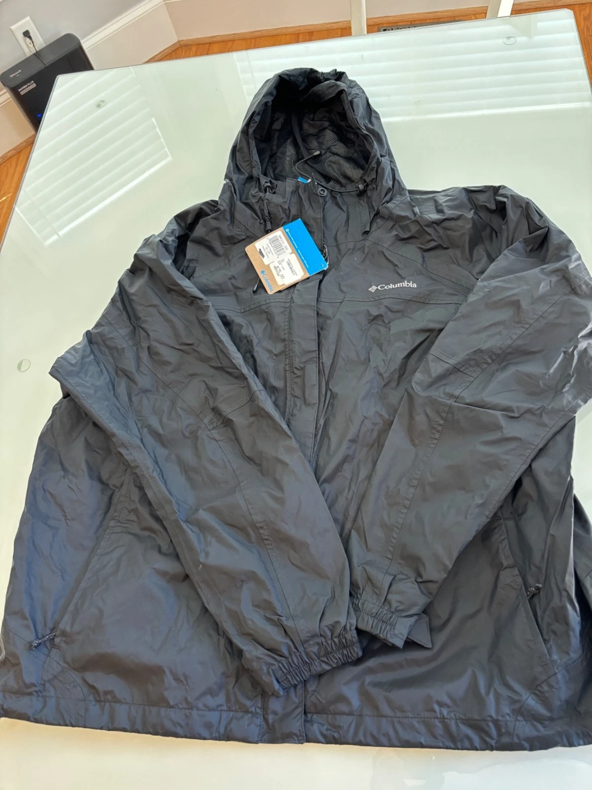 Columbia Women's Omni-Tech Waterproof Jacket Size 3X Black With Hood
