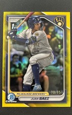 2024 Bowman Chrome - Prospects Juan Baez #BCP-160 Yellow Refractor /75 (RC)