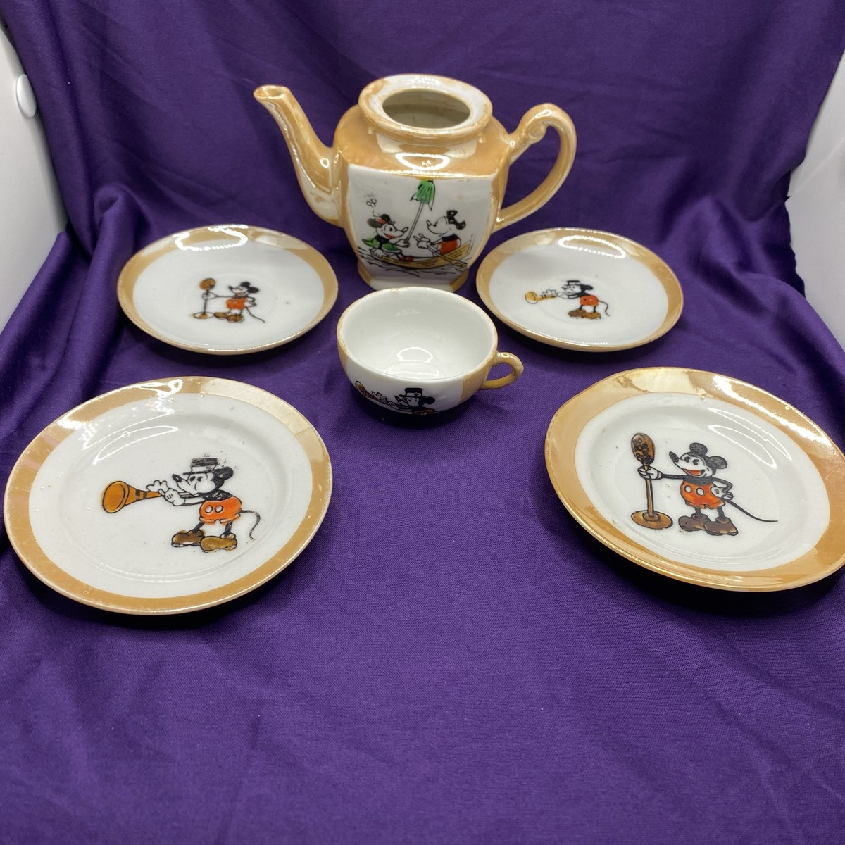 Vtg 1930's Mickey Mouse Childs Tea Set DISNEY Japan | eBay