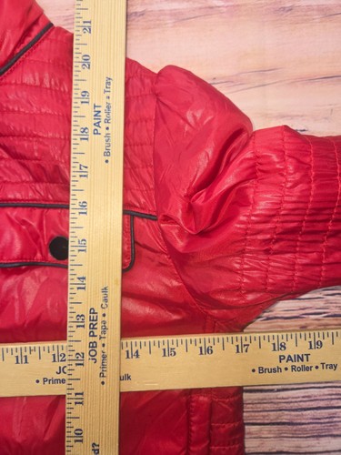 Xhilaration Womens Quilted Red Puffer Jacket Small with Ribbed Collar & Cuffs - Picture 7 of 7