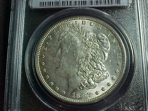 1887 - P  Morgan  silver dollar SELECT BU - LOTS OF LUSTER - PCGS GRADED