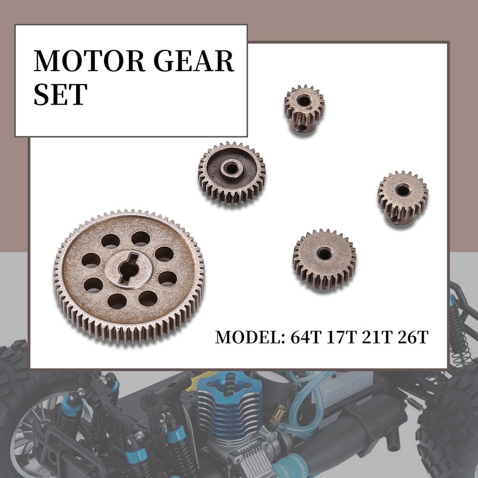 JTLB Differential-Hauptstirnrad Metall - 64T + 17/21/26/29T Set Für HSP & RedCat 1/10 RC Truck