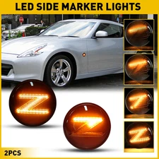 For 2010-2020 Nissan 370Z/2003-2009 350Z Smoked LED Side Marker Light Sequential
