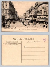 Marseille La Cannebiere Street Vintage Postcard Early 20th Century Image