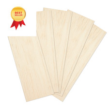 Balsa Wood Sheets 1/8" Inch Thick 12" x 4" Unfinished Wooden Board by 5 Pack 