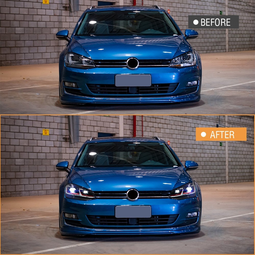 For VW Golf 7 MK7&GTI 2015-2017 Headlamps Pair FULL LED Projector