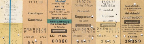 Railway tickets Switzerland SBB CFF FFS and others used and unused issues 3