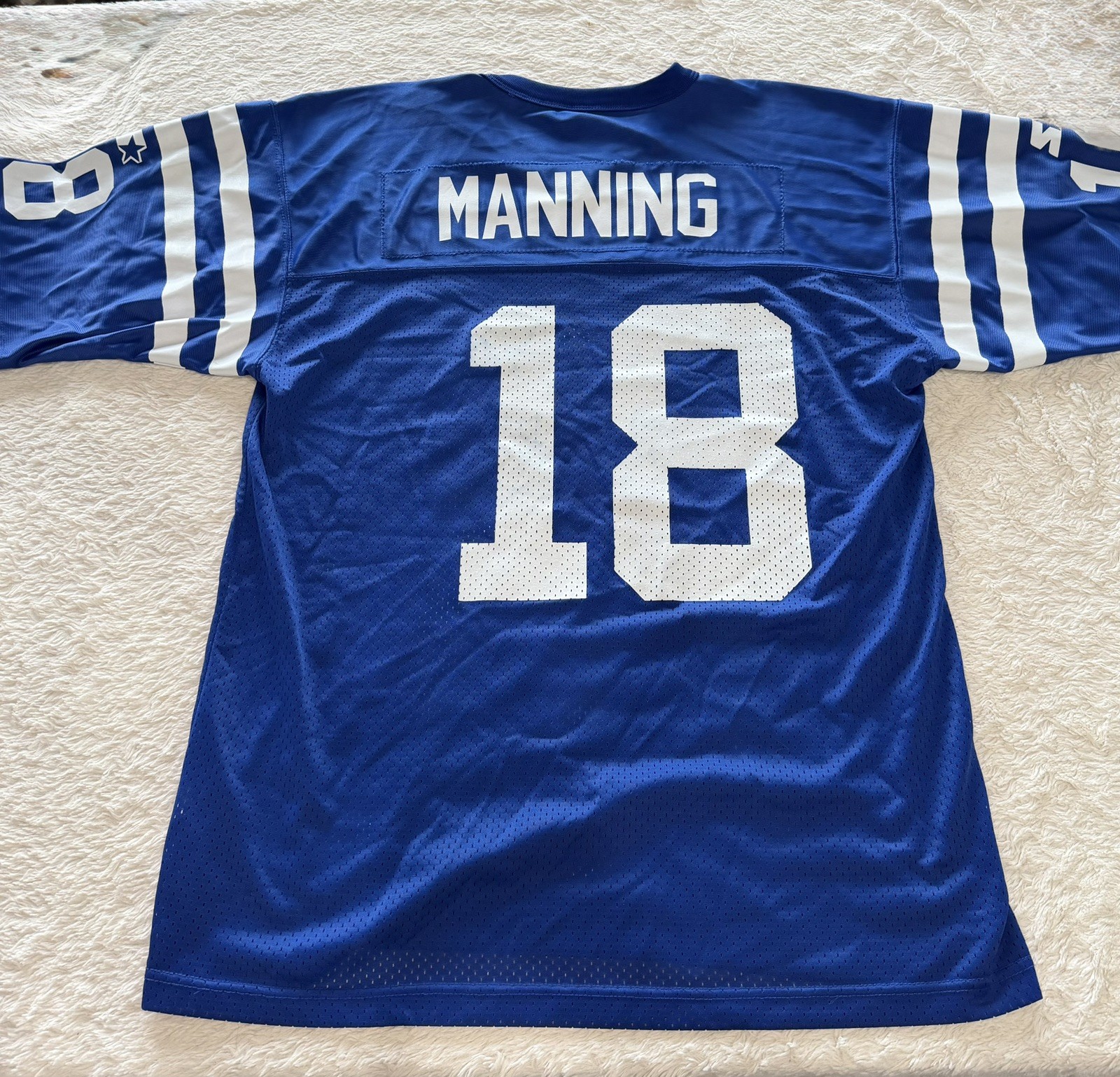 Vintage indianapolis colts jersey mens sz 48 blue starter eli manning #18 90s