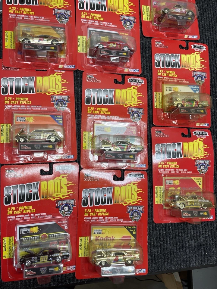 NASCAR RACING CHAMPIONS STOCK RODS/HOT RODS 3.25" PREMIER DIE CAST LOT OF 16 - Image 3 of 4