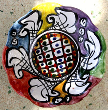 Piatto In Ceramica Di Caltagirone. Dipinto A Mano. Artigianato siciliano