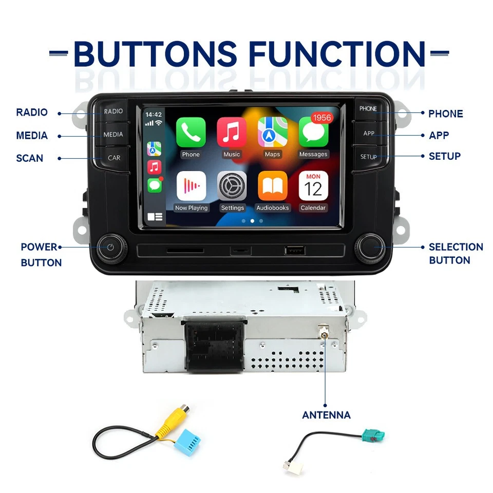 NONAME 6.5" Carplay Android Auto RCD360 RCD330 MIB Autoradio Pour VW MQB POLO 6C - Photo 2/4