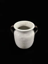 Pottery Barn Marlowe White Glazed Terracotta Double Handled Vase